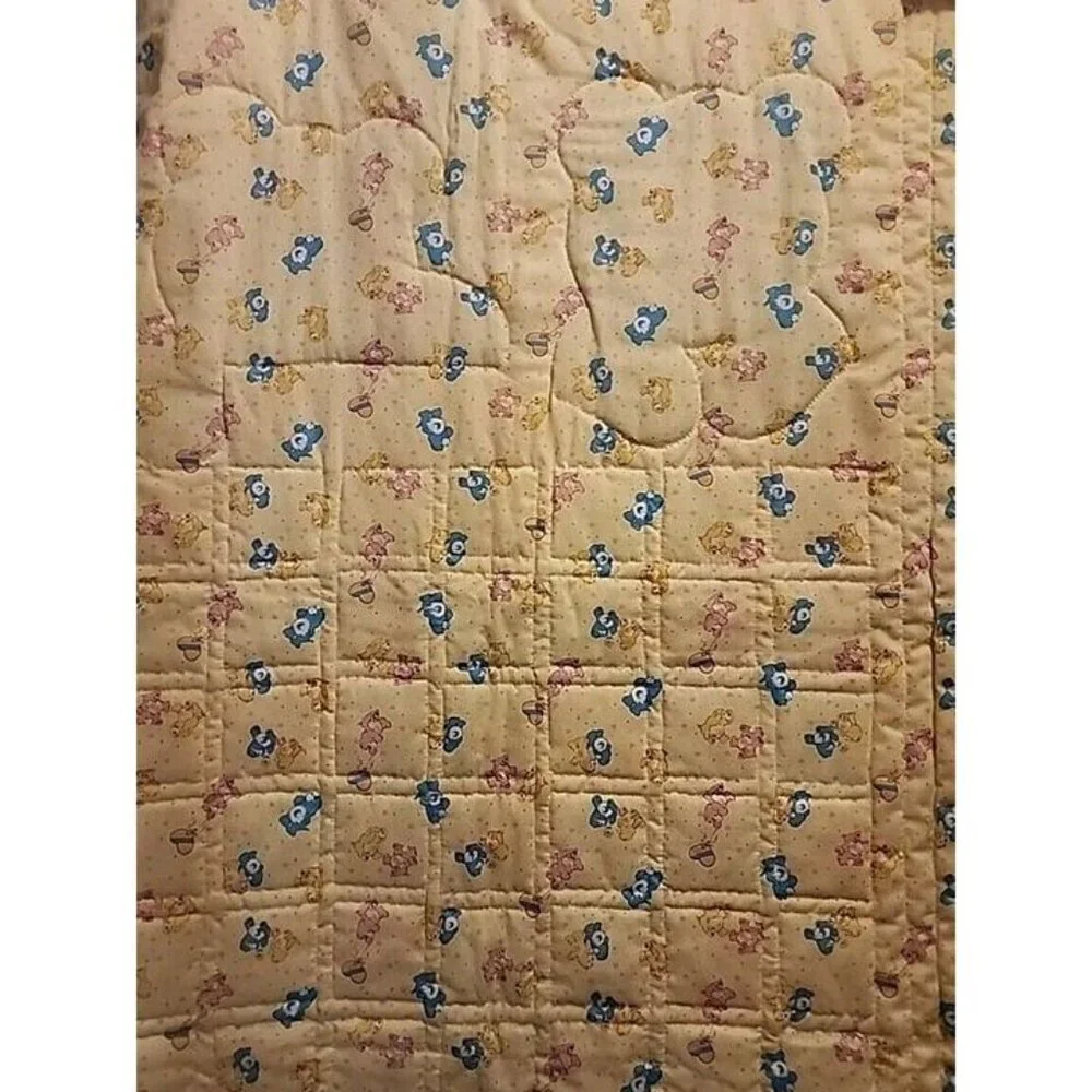 Handmade Baby/Toddler quilt Bears With Care Bears Backing 50x36